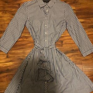 NWT Blue with light pink striped dress